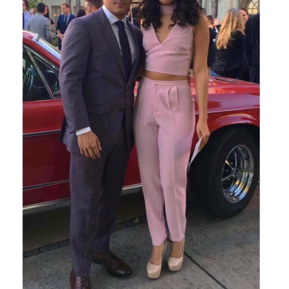 Two Piece Pants Suit Size S, Crop Top!